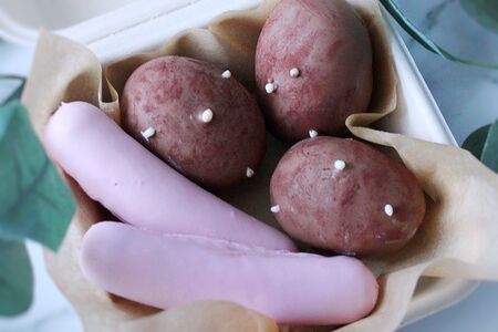 Набор пирожных картошка и сосиски как настоящие 