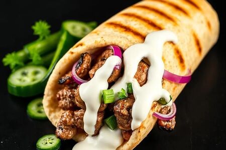 Шаурма с грибами и омлетом