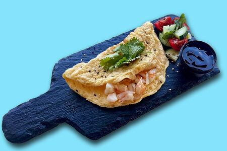 Омлет с креветками