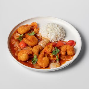 Креветки в кисло-сладком соусе