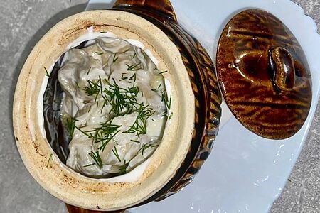 Пельмени домашние со сметаной