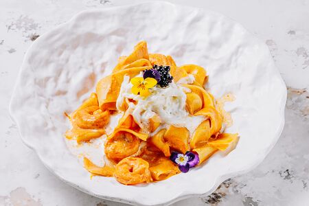 Паппарделле с крабом