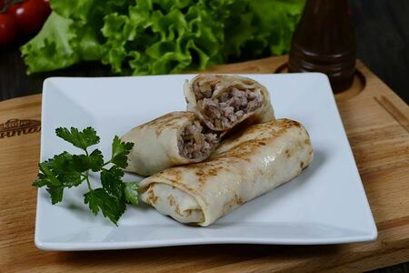 Блины с мясом и луком