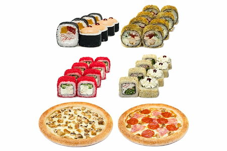 Комбо 2 пиццы и 4 ролла