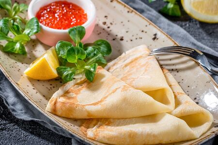 Блины с лососевой икрой