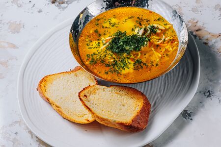 Суп Куриный с домашней лапшой и яйцом