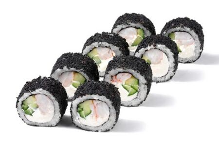 Калифорния с креветками в кунжуте