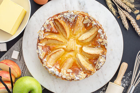 Пирог яблочно-творожный из датского теста