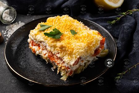 Салат Мимоза с лососем  