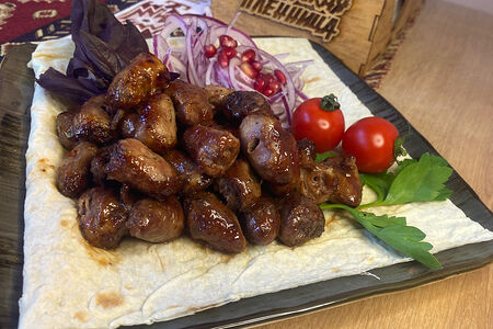 Куриные сердечки на мангале
