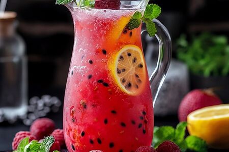 Домашний лимонад Малина-маракуйя