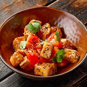 Салат с хрустящими баклажанами