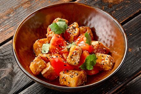 Салат с хрустящими баклажанами