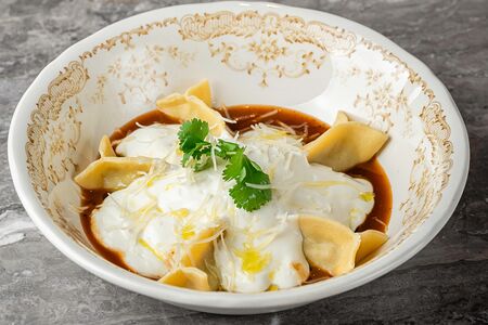 Равиоли с уткой и муссом пармезан