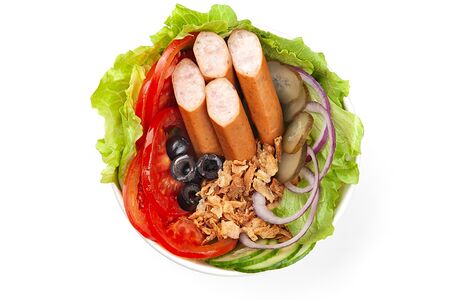 Салат Альпийский гриль с жареным луком