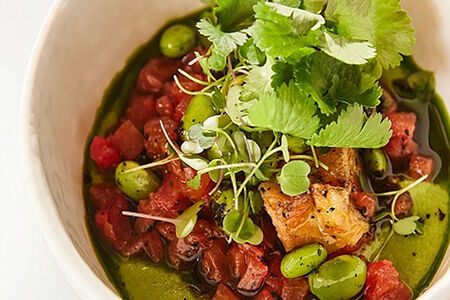 Зелёное карри с баклажаном