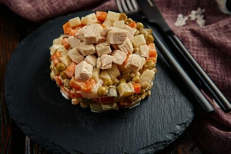 Салат Оливье с курицей