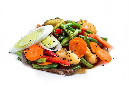 Овощи Wok в кисло-сладком соусе