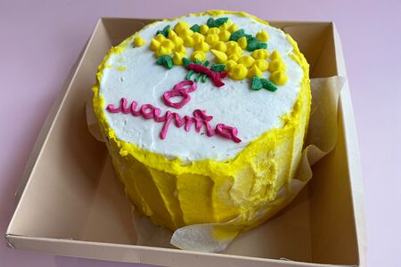 Бенто торт шоколадно-банановый Желтый 