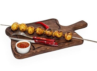 Картошка на мангале со свиным салом