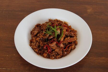 Рис со свининой в соусе терияки