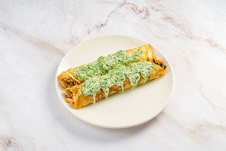 Блины с курицей и грибами