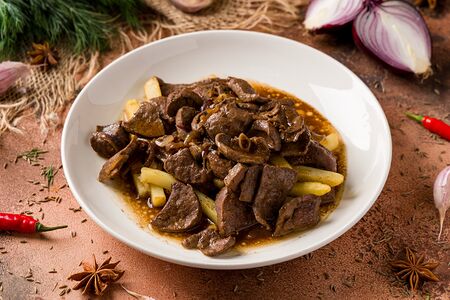 Печень жареная