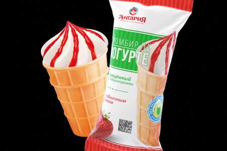 Пломбир на йогурте клубника