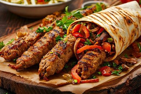 Шаурма с люля-кебабом из говядины