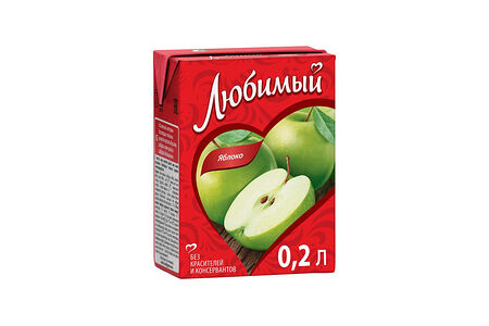 Сок яблочный с трубочкой Любимый