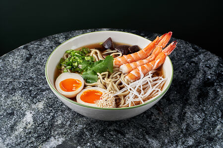 Рамен с креветками