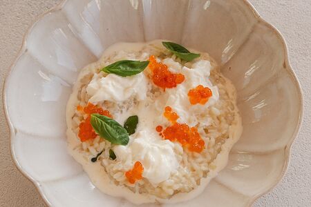 Ризотто с сыром страчателла