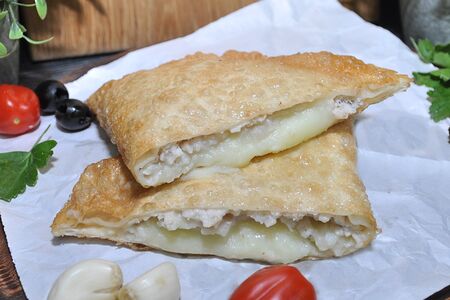 Чебурек с курицей и картофелем