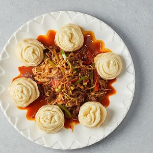 Проросшая фасоль с момо