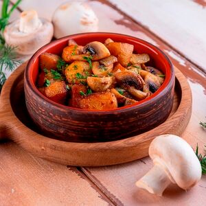 Картофель с грибами на кеци