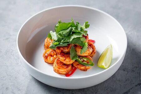 Жареные острые креветки