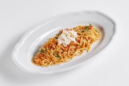 Спагетти с камчатским крабом