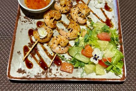 Якитори из креветок