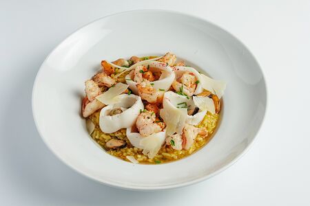 Лимонный рис, морепродукты