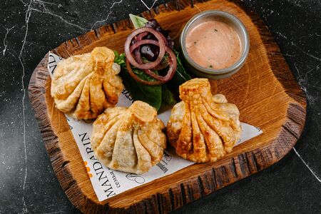 Жареные хинкали с сыром