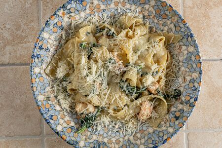 Паппарделле с лососем