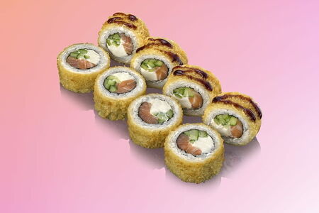 Жареный ролл с лососем