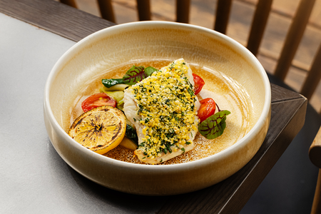 Филе трески с молодым кабачком