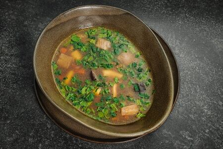 Суп с лесными грибами и маккерони