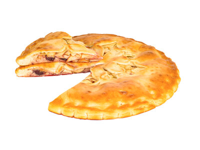Пирог с яблоками и вишней