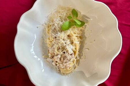 Паста с лисичками