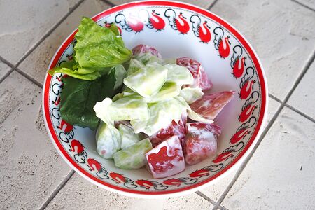 Овощной салатик со сметаной