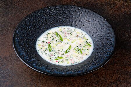 Окрошка с ростбифом на кефире