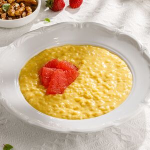 Рисовая каша на кокосовом молоке с грейпфрутом и манго