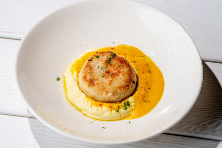 Котлета из трески с картофельным пюре